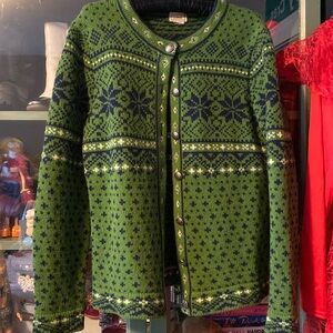 LL Bean Holiday Christmas Winter Cardigan Sweatee